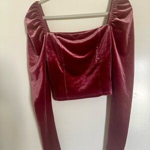Forever 21 Velvet Maroon Blouse